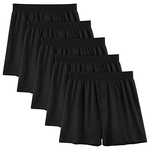 Natural Feelings Herren Boxershorts Herren Unterwäsche Baumwolle Strick Boxershorts für Herren Schwarz XXL von Natural Feelings
