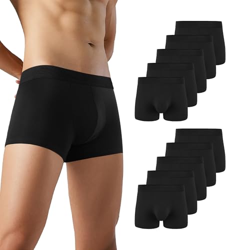 Natural Feelings Herren Unterhosen Männer Baumwolle Boxershorts Herren 10er XXL, Schwarz von Natural Feelings