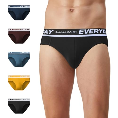 Natural Feelings Slips Herren Unterhosen Herren Slip aus Weicher Viskose Herren Unterhose Pant Unterwäsche XXL, H:Schwarz/Hellgrau/Weiß von Natural Feelings