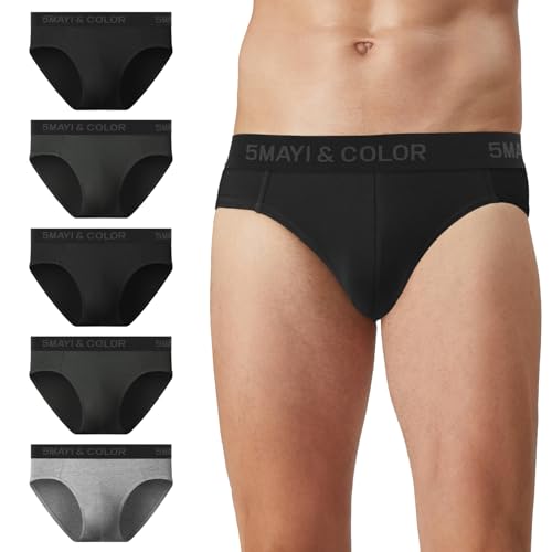 Natural Feelings Slips Herren Unterhosen Herren Slip aus weicher Viskose Herren Unterhose Pant Unterwäsche XL, G:Schwarz/Hellgrau/Dunkelgrau von Natural Feelings