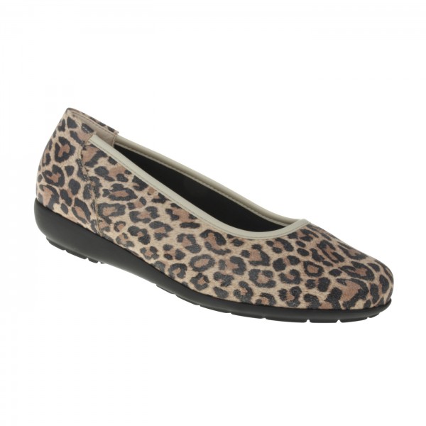 tessamino | Damen Ballerinas | Leder Animalprint | Weite H | herausnehmbares Memo-Latex Fußbett von Natural Feet