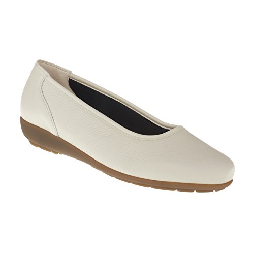 Natural Feet Bequeme Damen Ballerinas aus Hirschleder, Johanna, sportliche breite Flache Sommerschuhe, Halbschuhe, Weite H, Hallux Valgus geeignet, weiche Barfuß Schuhe mit Wechselfußbett 42 beige von Natural Feet