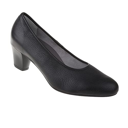 Natural Feet Damen Pumps Cathrin aus echtem Hirschleder in Weite H, Hallux geeignet, Bequeme Damen Absatzschuhe mit losen Einlagen, Schuhe für Damen 37 schwarz von Natural Feet