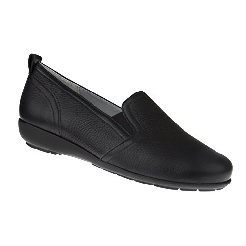 Natural Feet Damen Slipper Clara aus echtem Hirschleder in Weite H, geeignet bei Hallux Valgus, weiche Schuhe mit Einlegesohlen 38 schwarz von Natural Feet