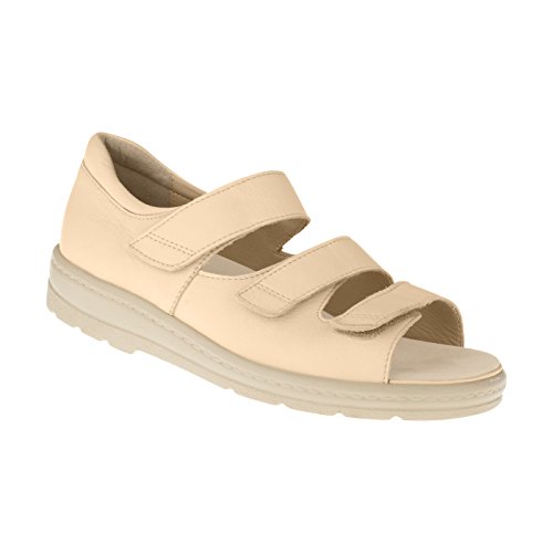 Natural Feet Orthopädische Sandalen mit Wechselfußbett, Casablanca, Gesundheitsschuhe für Damen, Sommerschuhe mit Absatz, Weite J, für Einlagen schwarz, Diabetiker und Rheumatiker geeignet 37 beige von Natural Feet