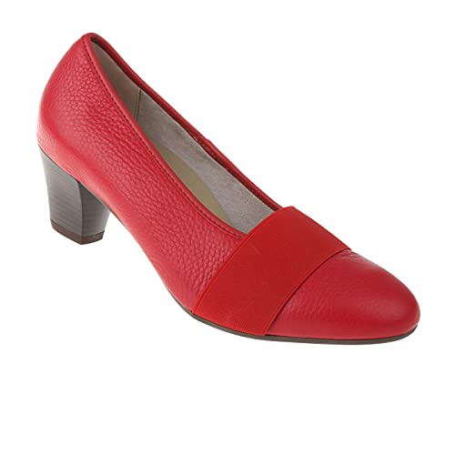 Natural Feet Pumps Janine aus echtem Hirschleder in Weite H für breite Füße, mit Einlegesohlen, Elegante Damenschuhe, Bequeme Schuhe mit Absatz für Damen 39 rot von Natural Feet