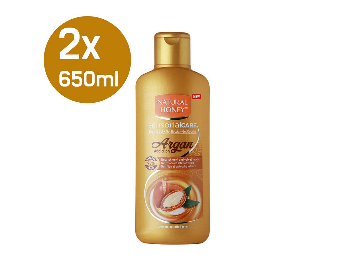 Natural Honey Duschgel Elixir Argan Addiction Pflegedusche Shower Gel mit Arganöl 650ml, - 2erPack von Natural Honey