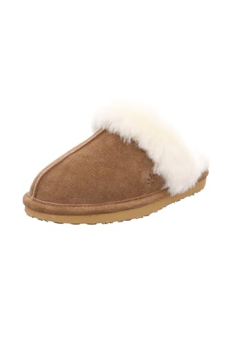 Natural Sense Damen Leder Pantolette Werra 1152983 Hausschuh Warmfutter Braun von Natural Sense