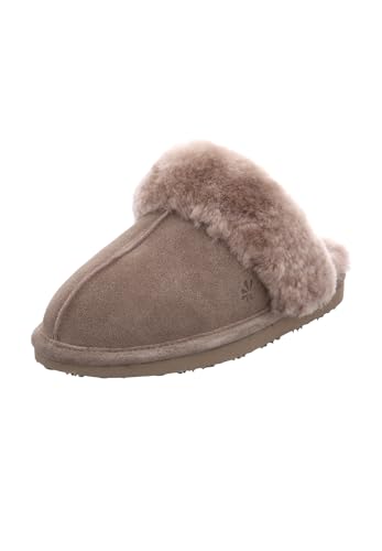 Natural Sense Damen Leder Pantolette Werra 1152985 Hausschuh Warmfutter Grau von Natural Sense