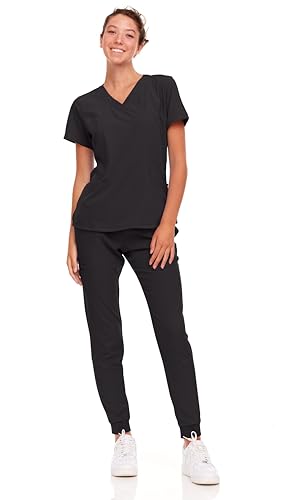 Natural Uniforms Cooles 4-Wege-Stretch-Jogging-Set, für Damen, Schwarz, Größe XXL von Natural Uniforms