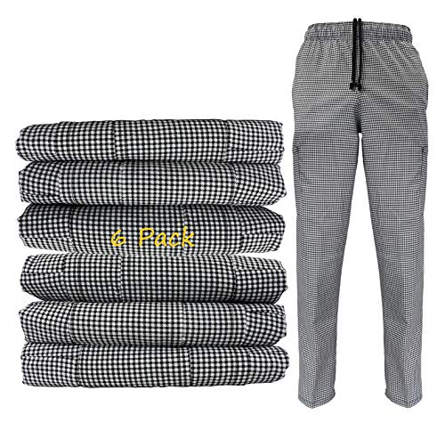 Natural Uniforms Herren Houndstooth Kochhosen, Multipack - - XXX-Large von Natural Uniforms