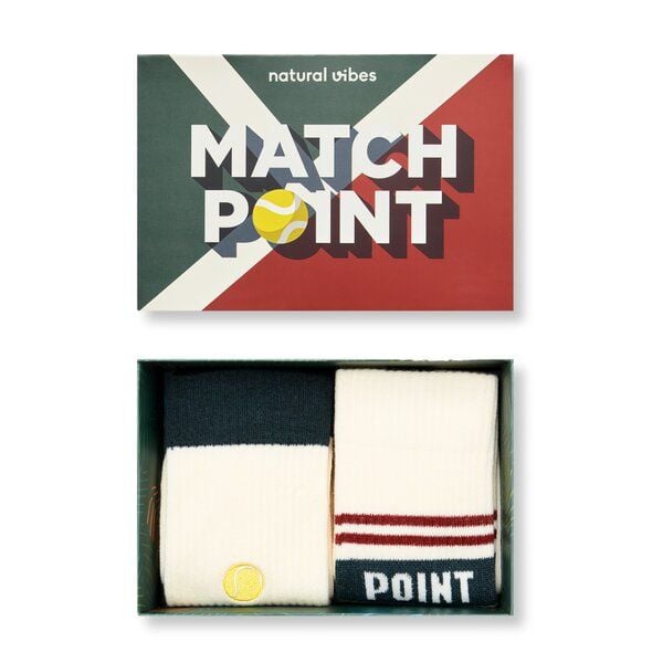 Natural Vibes 2-Pack Tennis Match Point Bio GOTS | Geschenkset | Bunte Tennissocken | Herren Damen Socken | von Natural Vibes