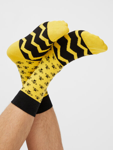 Natural Vibes Bees Socken Bio GOTS |Bunte Socken |Herren Damen Socken | Funny Socks von Natural Vibes