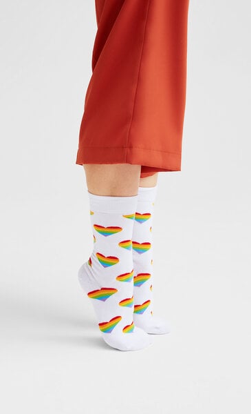 Natural Vibes Herzen Rainbow Socken Bio GOTS |Bunte Socken |Herren Damen Socken | von Natural Vibes