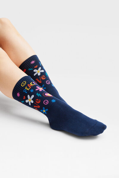 Natural Vibes Peace & Love Socken Bio GOTS |Bunte Socken |Herren Damen Socken | von Natural Vibes