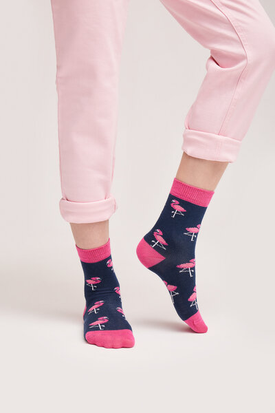 Natural Vibes Socken Bio GOTS Bunte Socken Kinder Flamingo von Natural Vibes