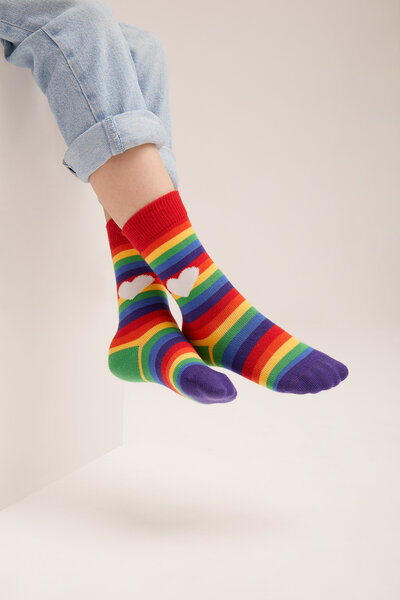 Natural Vibes Socken Bio GOTS Bunte Socken Kinder Rainbow von Natural Vibes