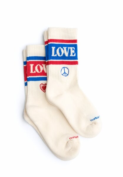 Natural Vibes Tennissocken 2 PACK | GOTS | Herren Damen Socken | Love von Natural Vibes