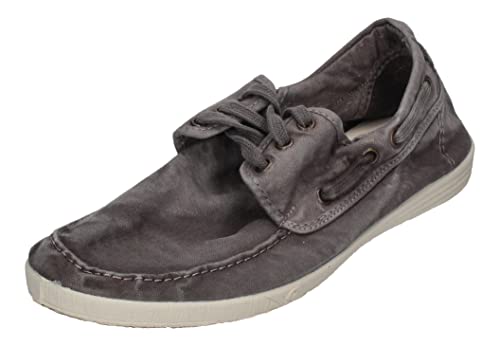 Natural World Eco - 303E Men's Trainers - Organic Cotton Boat Shoes- 100% EcoFriendly - Grey Color von Natural World