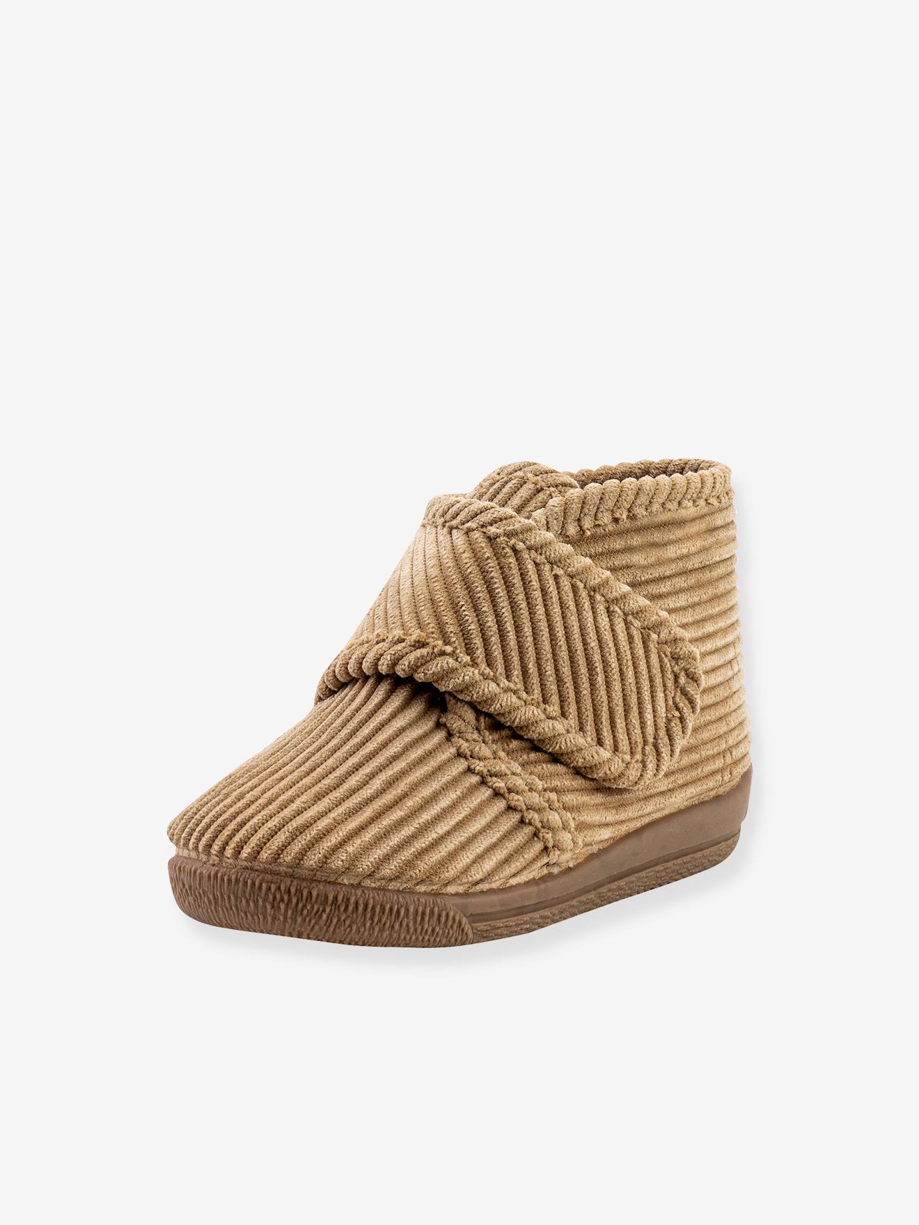 Hausschuhe mit Klettverschluss Cord Kinder NATURAL WORLD von Natural World