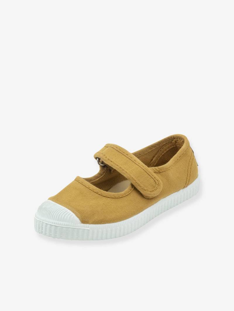 Mädchen Canvas-Ballerinas Mercedes Puntera mit Klett NATURAL WORLD ocker von Natural World