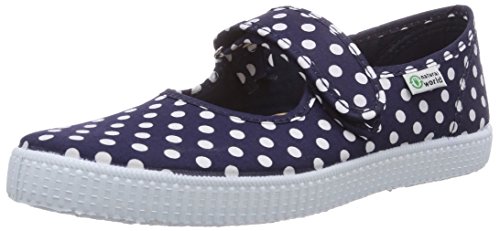 Natural World Mädchen Mercedes Velcro Topos Derby, Blau (Marino 77) von Natural World