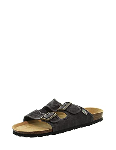 Natural World Eco - 7001E - Dyed Fabric Vegan Sandals for Men and Women - Black Color von NATURAL WORLD ECO FRIENDLY