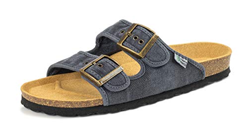 Natural World Eco - 7001E - Dyed Fabric Vegan Sandals for Men and Women - Dark Blue Color von Natural World