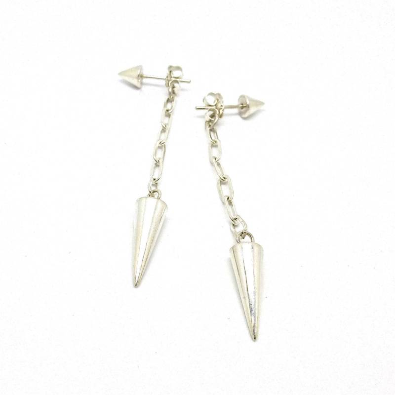 Hinter Dem Ohr Sterling Silber Spike Bolzen Und Kette Baumeln Ohrring Hinter Dem Ohr Sterling Silber Spike Bolzen Und Kette Baumeln Ohrring von NaturalAbstract