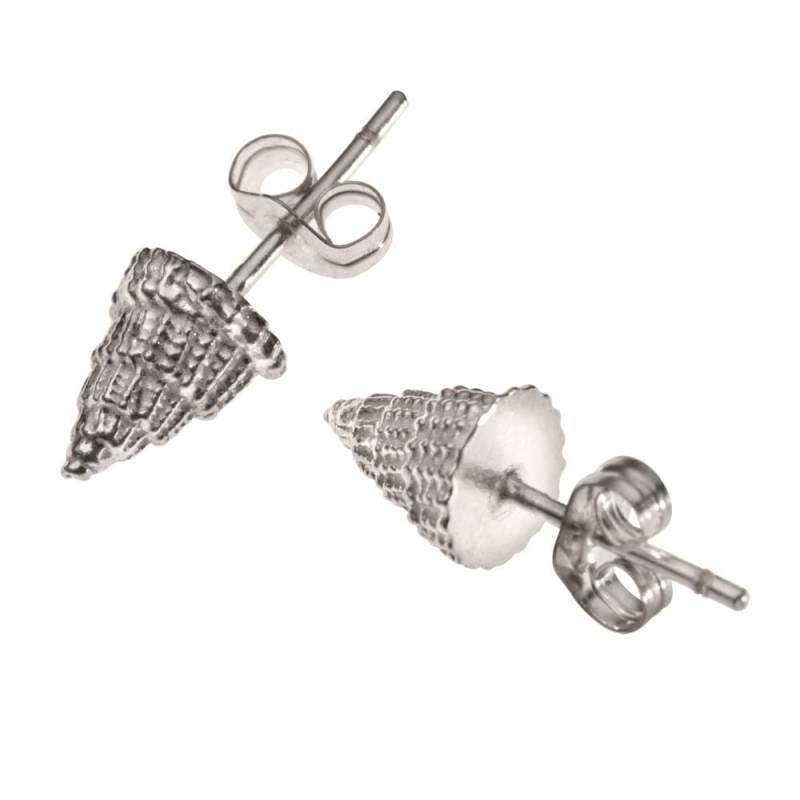 Kleines Spiral Shell-Ohrstecker in 925Er Silber von NaturalAbstract