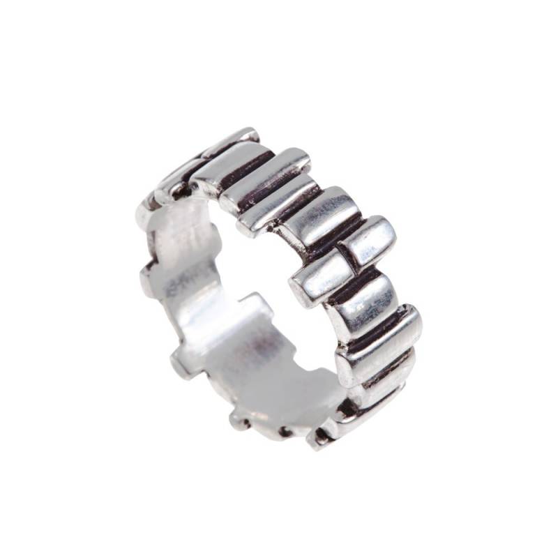 Mens-Bausteine-sterling-Silber Ring/Soft-Quadrate-Band von NaturalAbstract