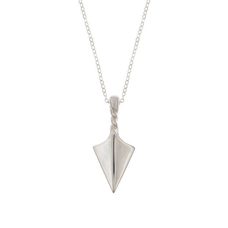 Pfeilspitze Talisman Halskette Aus Sterling Silber von NaturalAbstract