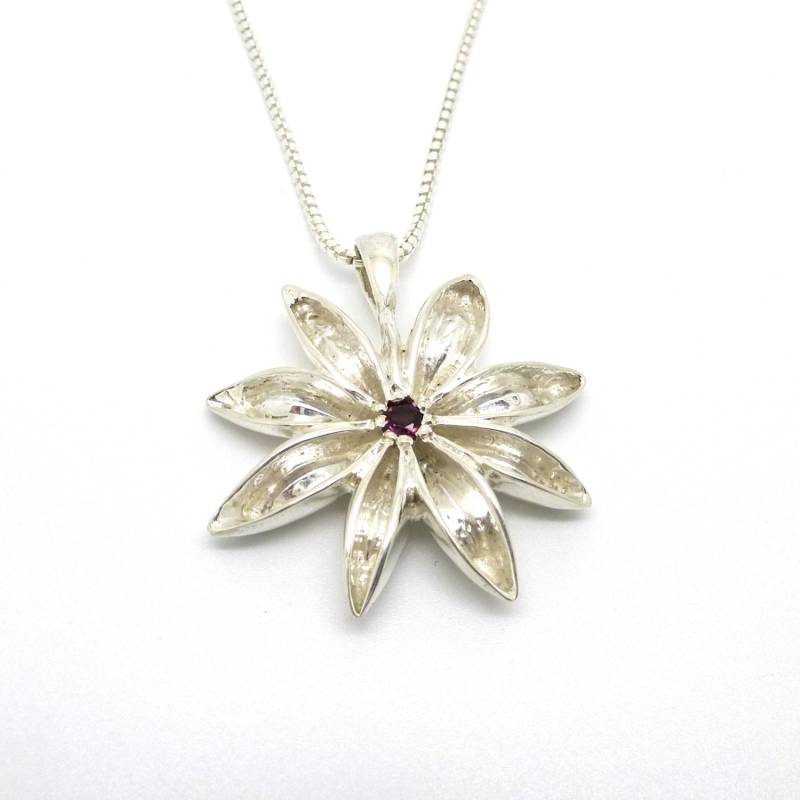 Sterling Silber Stern Anis Anhänger Mit Amethyst - Letzter Anhänger von NaturalAbstract