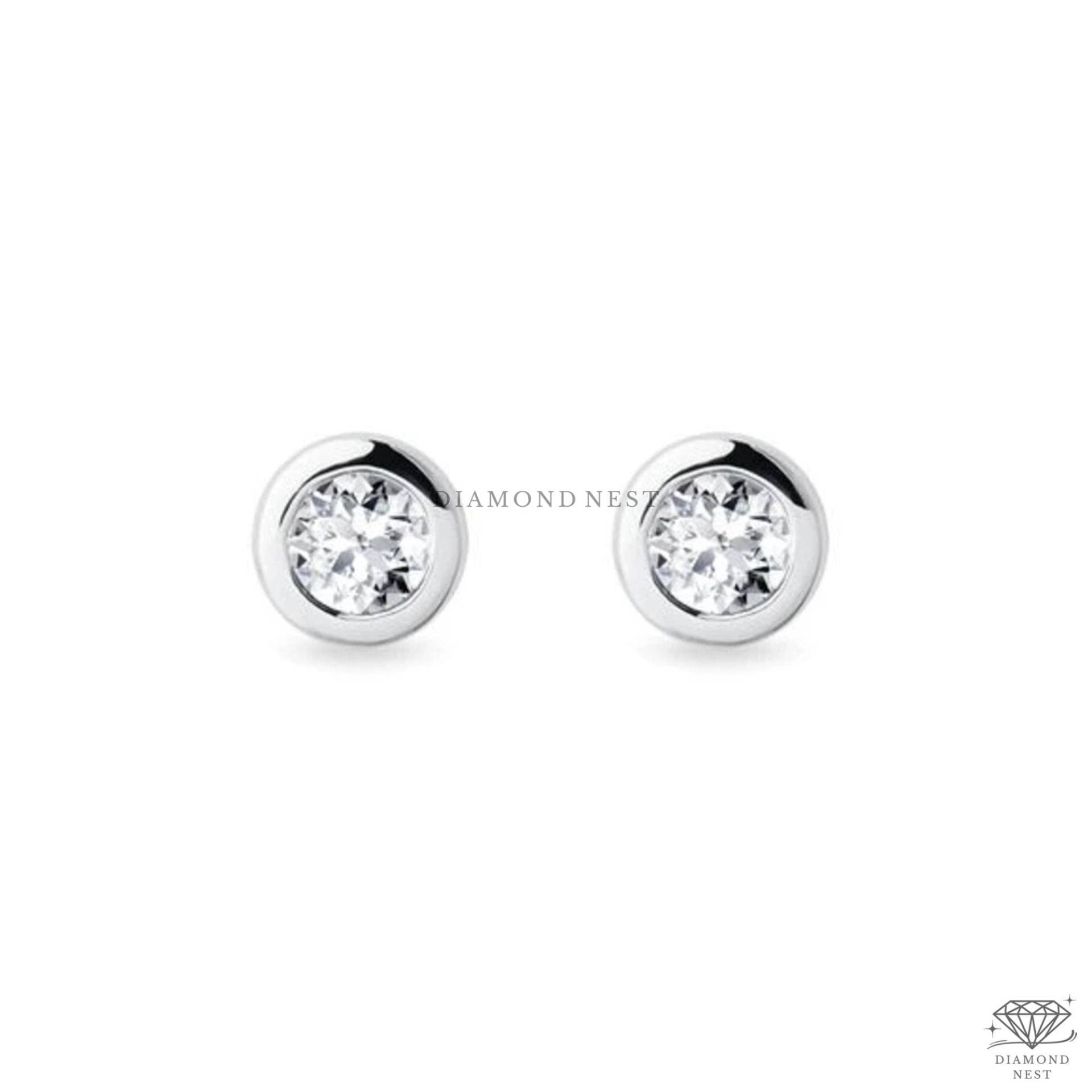 Lünette Set Ohrstecker, Massivgold Ohrringe, Zierliche Kleine Diamant 14K Gold Natürliche Beste Geschenk Für Unisex Lünette Set Ohrstecker, Massivgold Ohrringe, Zierliche Kleine Diamant 14K Gold Natürliche Beste Geschenk Für Unisex von NaturalDiamondNest