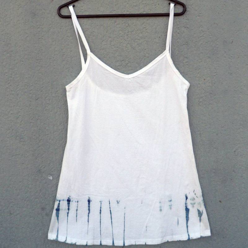 Natürliche Indigo Hand Gefärbt Shibori Tie Dye Kurze Kleid Größe S Bio-Baumwolle von NaturalDyesStudio