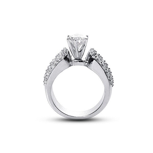 3, 19 Ct G/Si3/Ideal Runde Natürlichen Diamanten Weißgold Pflastern Breitband-Ring 7, 18 Mm von NaturalFacet