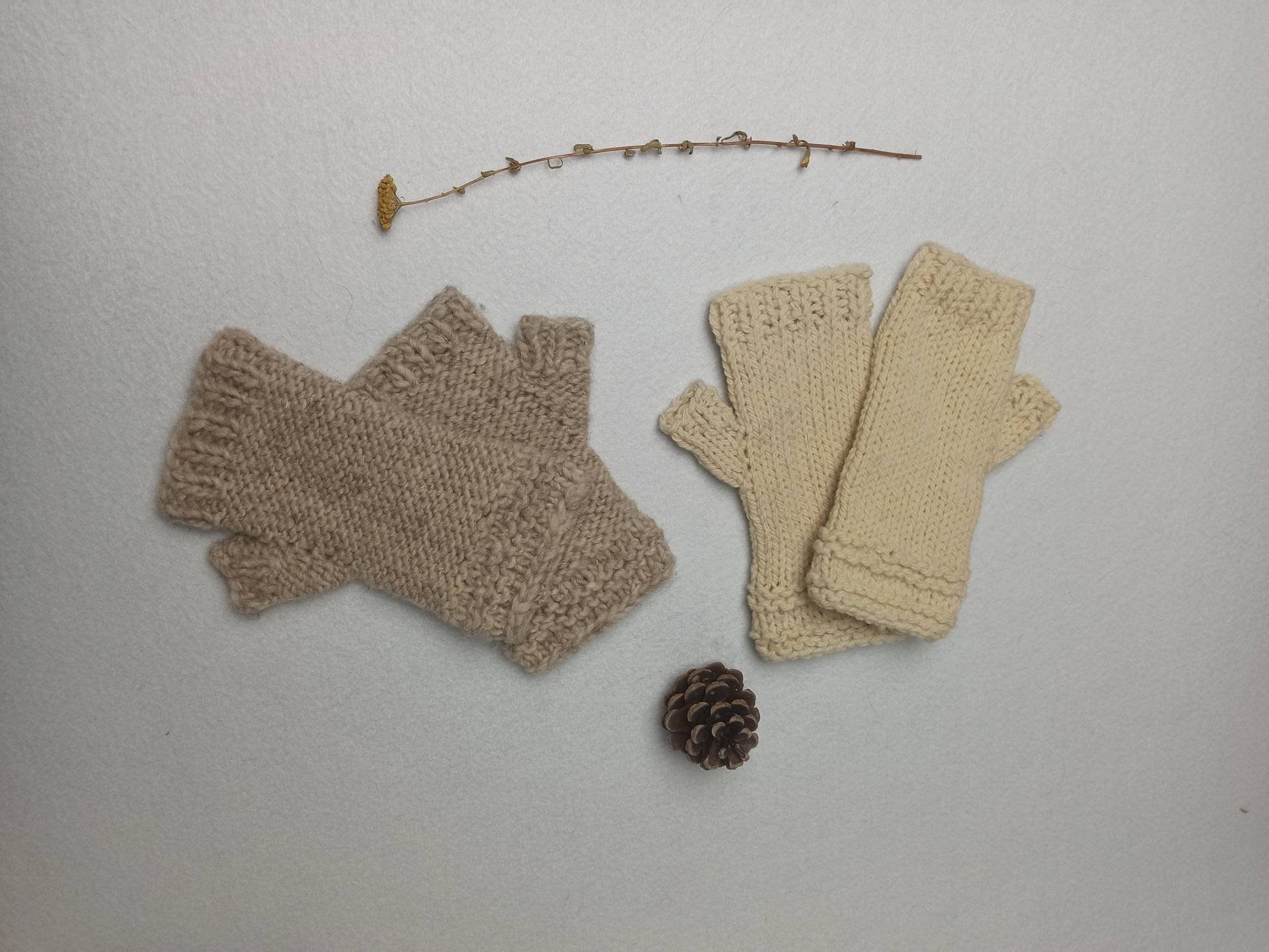 Kurze Fäustlinge Aus 100 % Natürlicher Wolle von NaturalFeltSpain