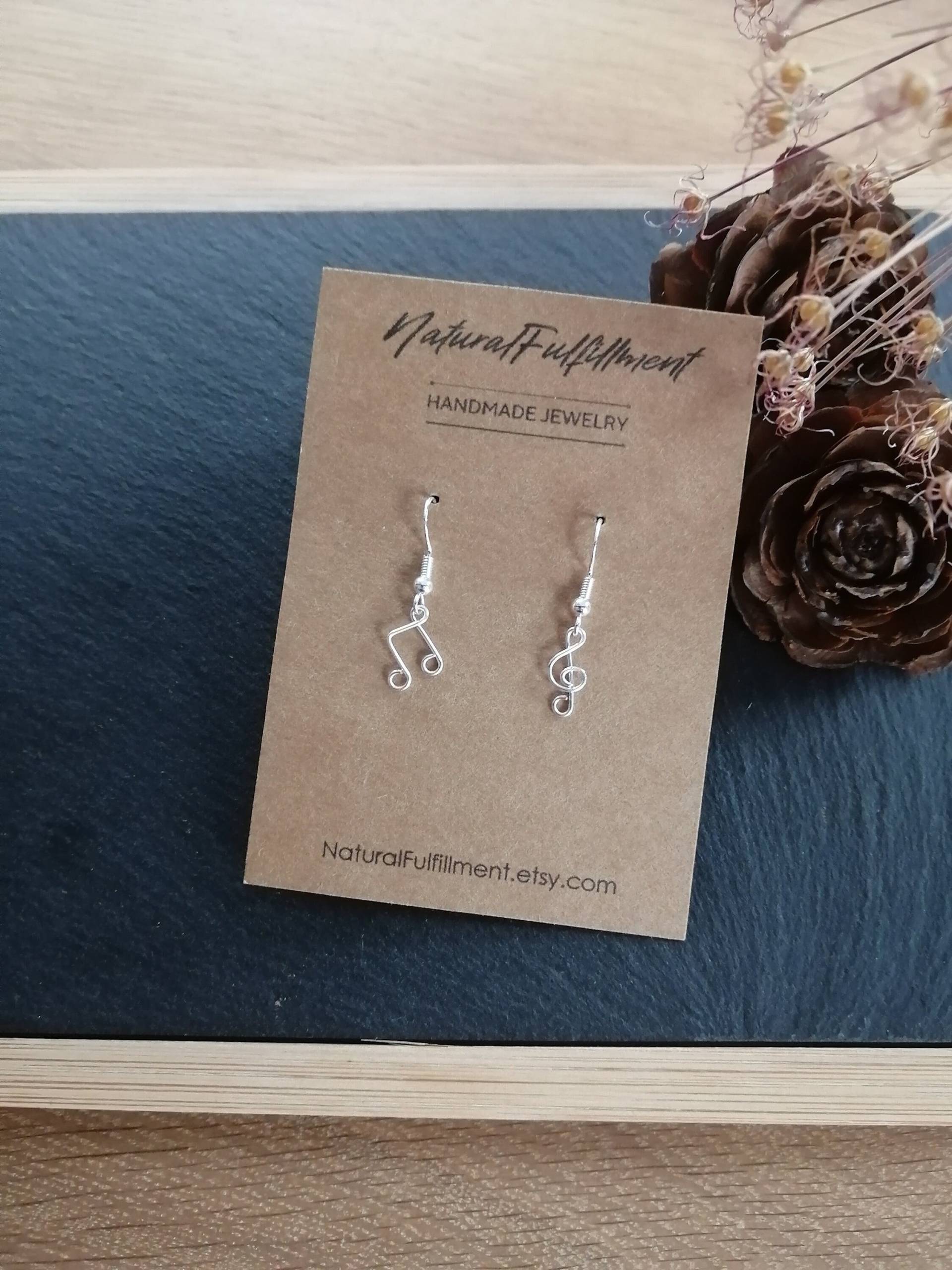 Treble Clef & Note Earrings | Music Musik Ohrringe Notenschlüssel Mismatched von NaturalFulfillment