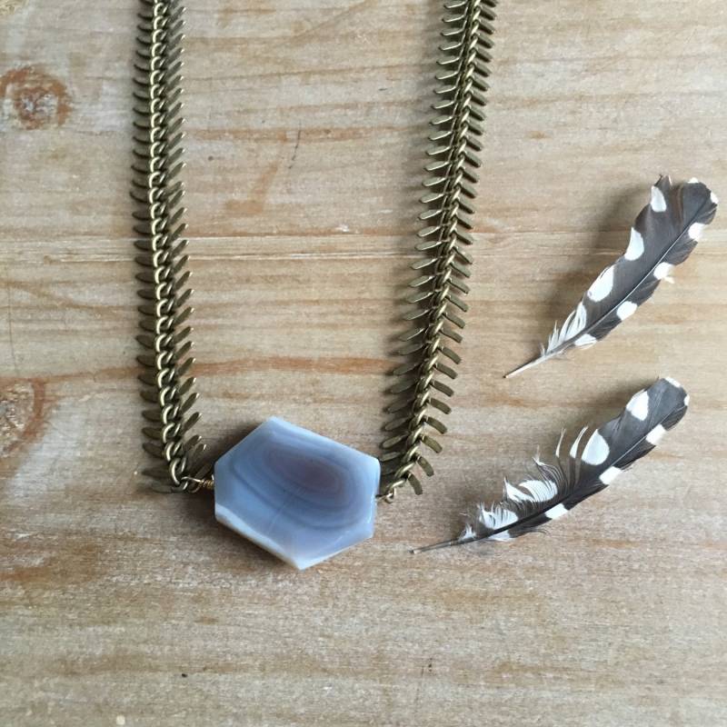 Messing Fishbone Statement Halskette Messing Fishbone Statement Halskette von NaturalGLOdesigns