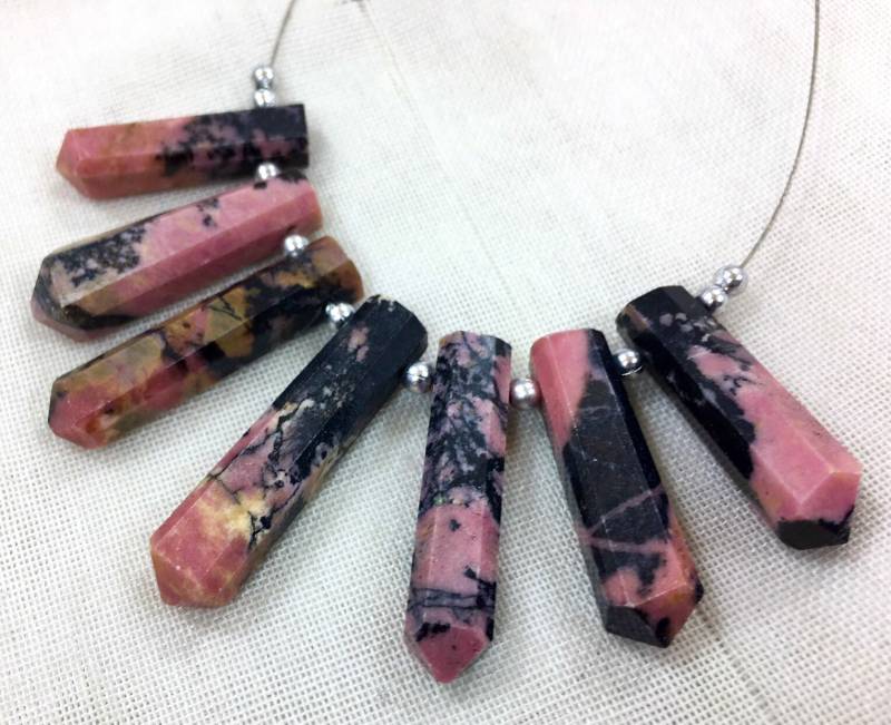 1 Strang Rhodonit Kristalle @ab34 von NaturalGemstones1