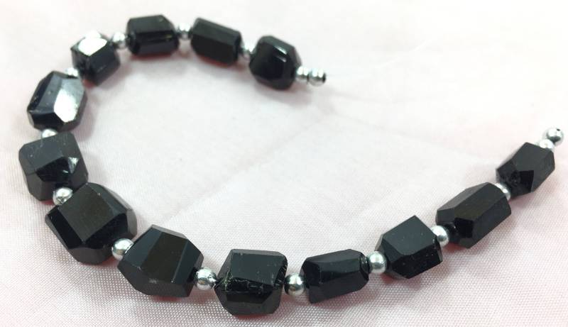 1 Strang Schwarz Turmalin Handgemachte Perlen @pbr von NaturalGemstones1