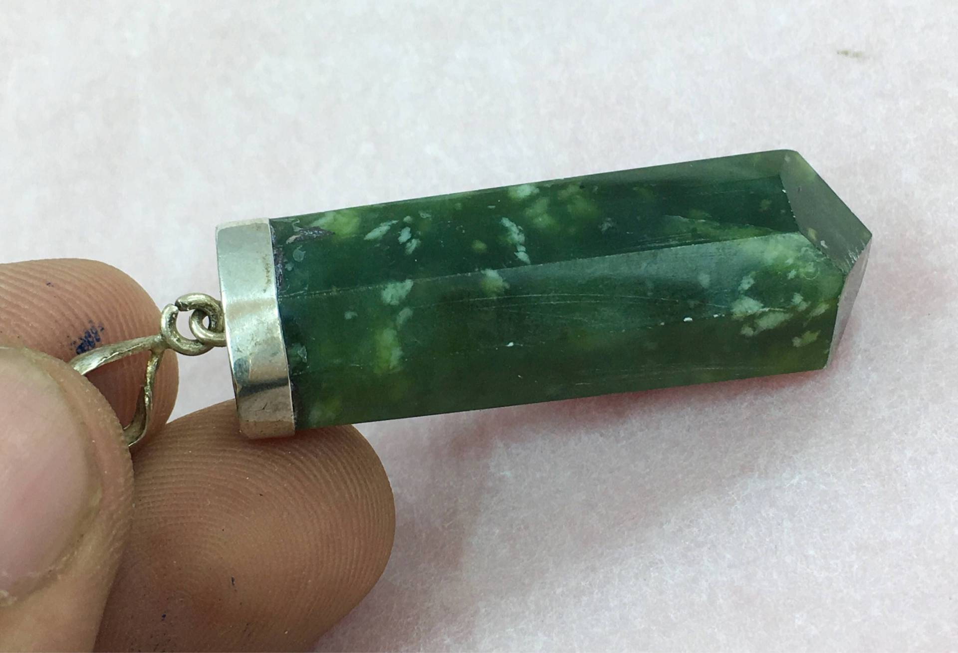 1 Stück Serpentin Anhänger Sterling Mit Silber At13 von NaturalGemstones1