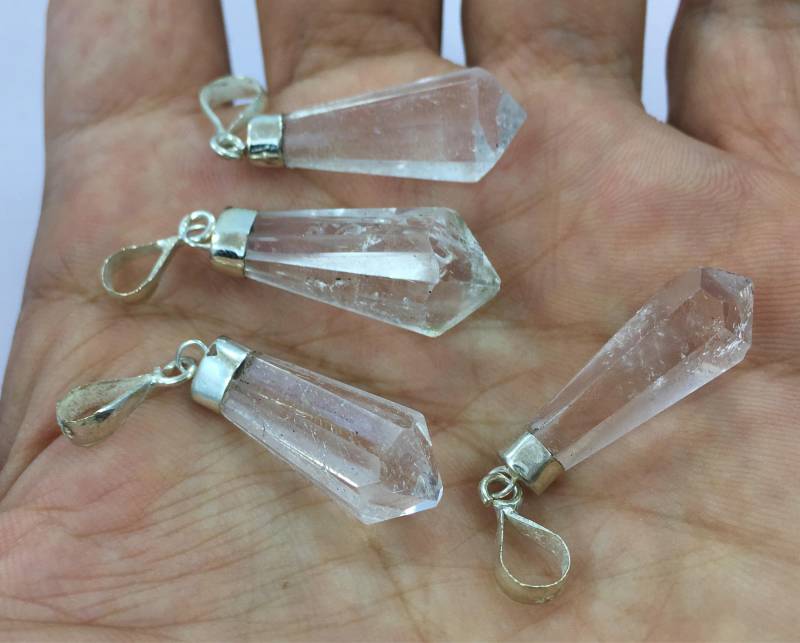 Morganit & Sterling Silber Anhänger, 4Er Set@at von NaturalGemstones1