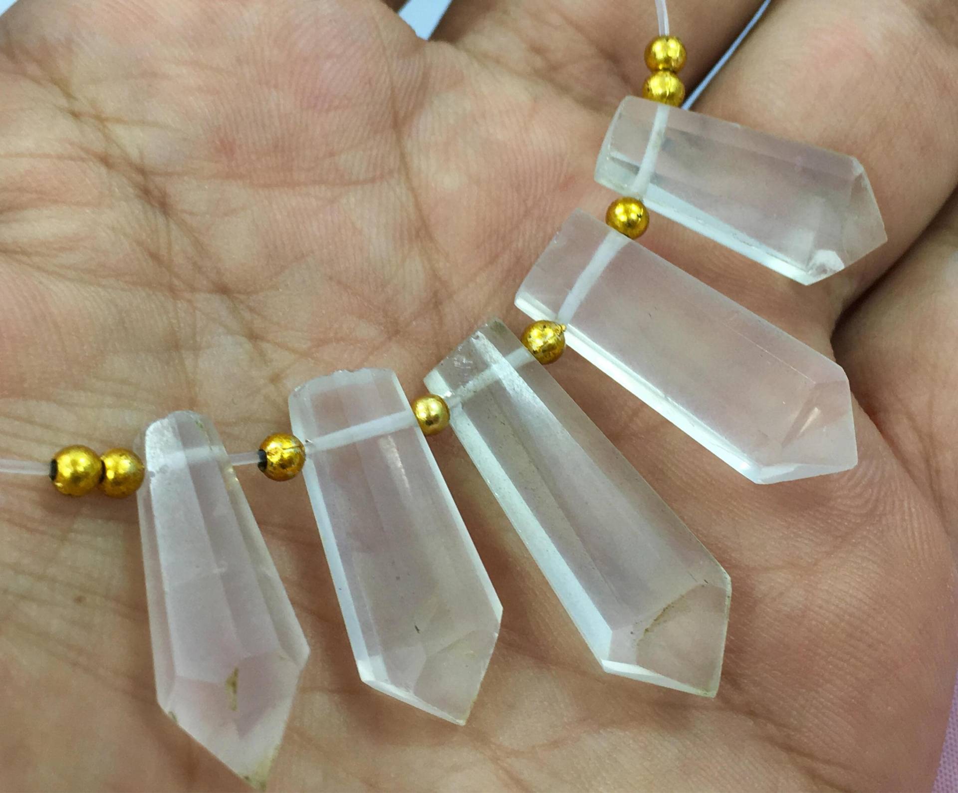 5 Stück Gebohrte Rosa Uqartz Kristalle Ba von NaturalGemstones1