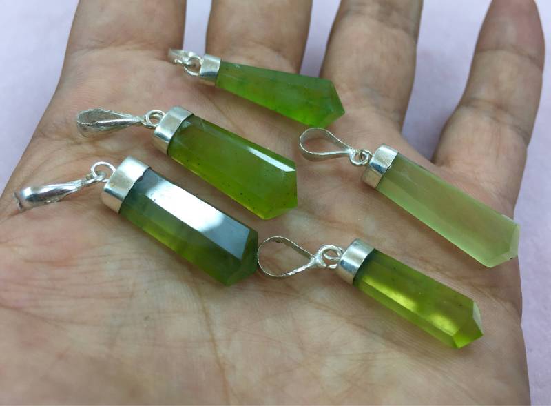 5 Stück Große Qualität Hydrograssular Anhänger Sterling Mit 925Er Silber Ux von NaturalGemstones1