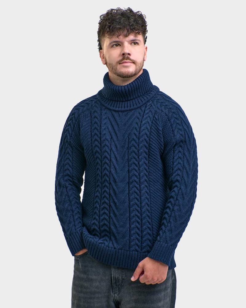 Alpaka Wolle Herren Rollkragenpullover Zopfmuster Pullover von NaturalStyleEstonia
