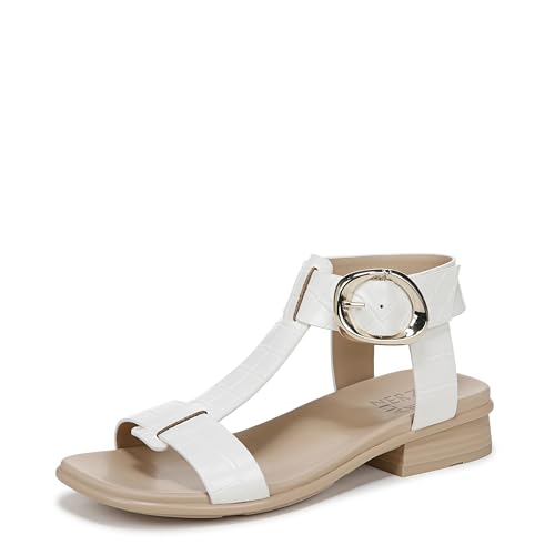 Naturalizer Damen Brandy Sandale mit Absatz, White Crocco, 37 EU Weit von Naturalizer