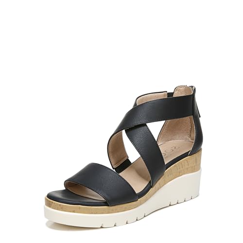 Naturalizer Damen Goodtimes Crisscross Riemchensandalen mit Keilabsatz Keilsandale, Schwarz, 39.5 EU von Naturalizer