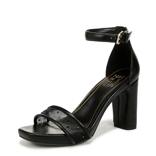 Naturalizer Damen Joy Sandalen mit Absatz, Black Mesh Sparkle, 9 Wide von Naturalizer
