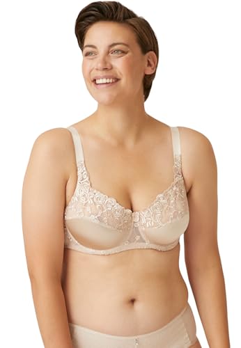 Naturana® Hochwertiger Damen BH mit Bügel [Cup B-E] BH sehr guter Halt bei schönem Dekolleté I BH Damen mit Bügel I Bügel BH 95 Light Beige D von Naturana